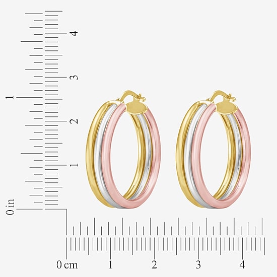 Womens 14K Gold 27mm Hoop Earrings