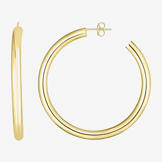 Womens 14K Gold 40mm Hoop Earrings