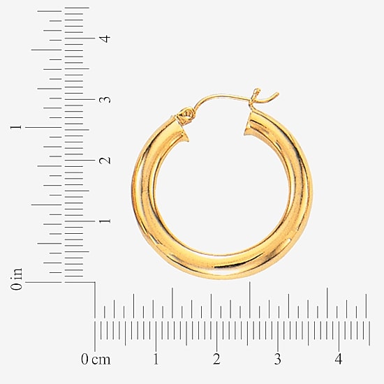 Womens 14K Gold 30mm Hoop Earrings