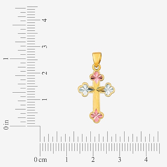 Religious Jewelry Cross Unisex Adult 14K Gold Cross Pendant