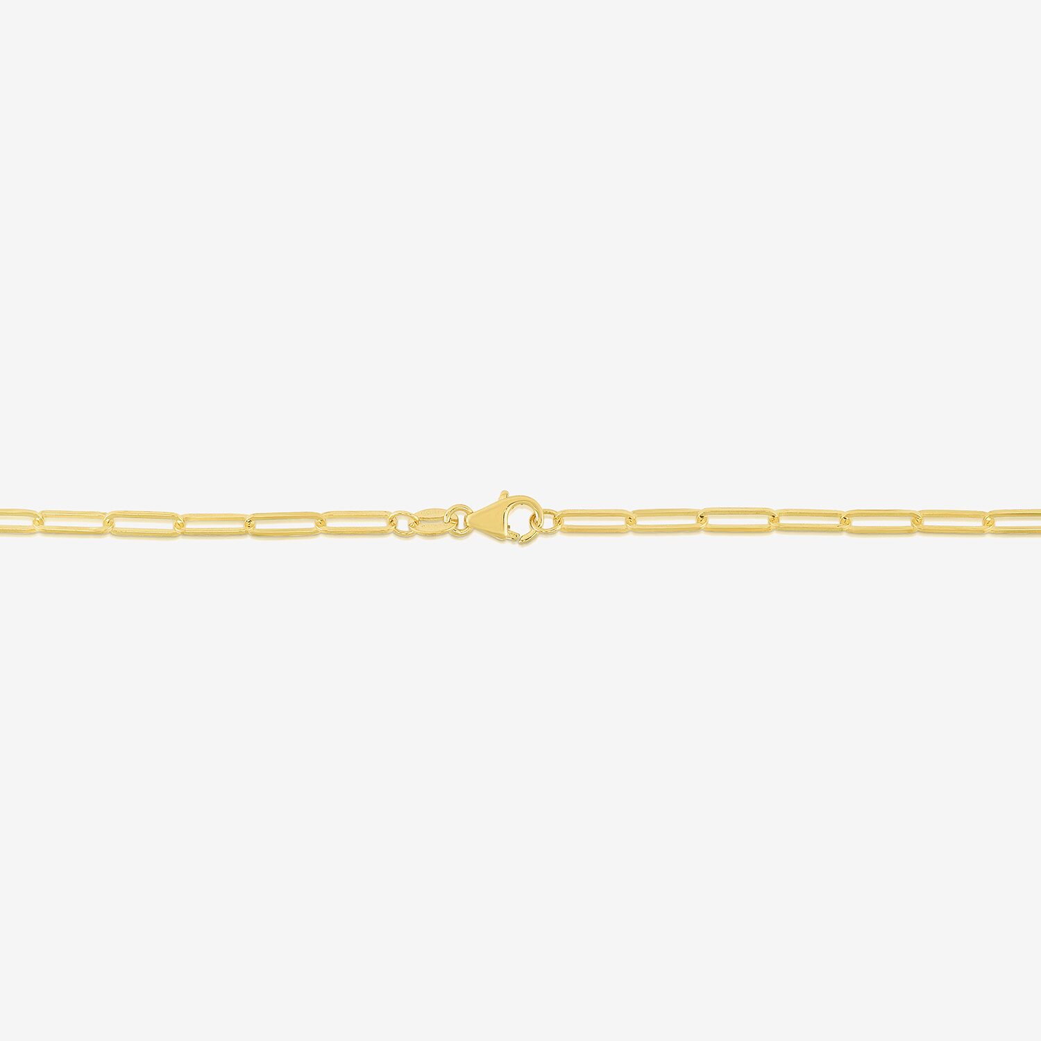 Womens 14K Gold 10 Inch Paperclip Ankle Bracelet