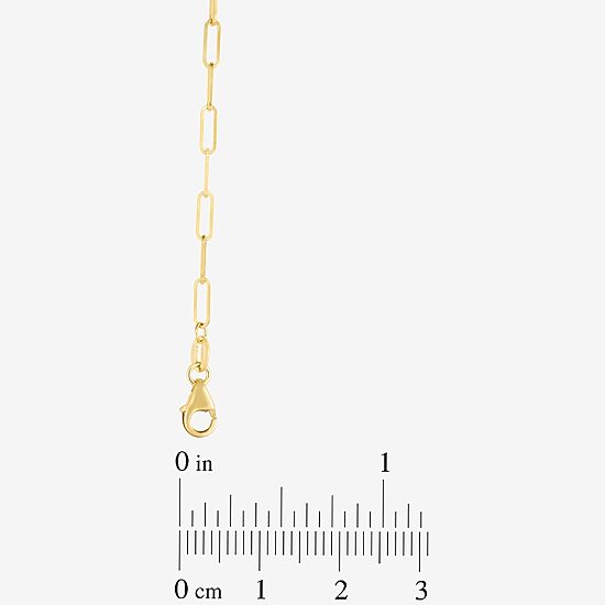 Womens 14K Gold 10 Inch Paperclip Ankle Bracelet