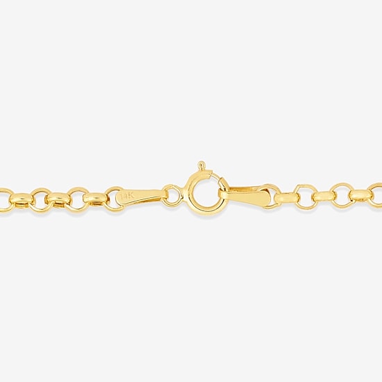 Girls 14K Gold 6 Inch Cable Chain Bracelet