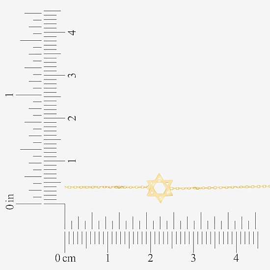 Star Of David Womens 14K Gold Star 18 Inch Pendant Necklace
