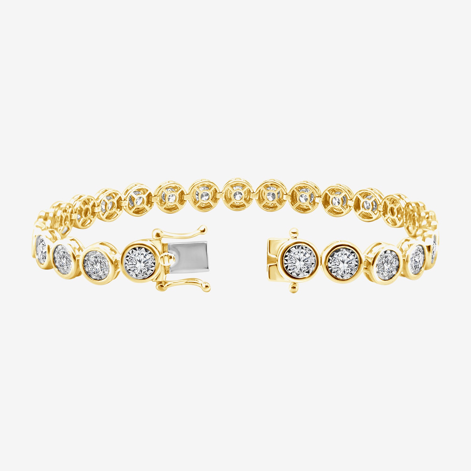 F / Si2) Womens 5 CT. T.W. Lab Grown White Diamond 14K Gold Over Silver Inch Tennis Bracelet
