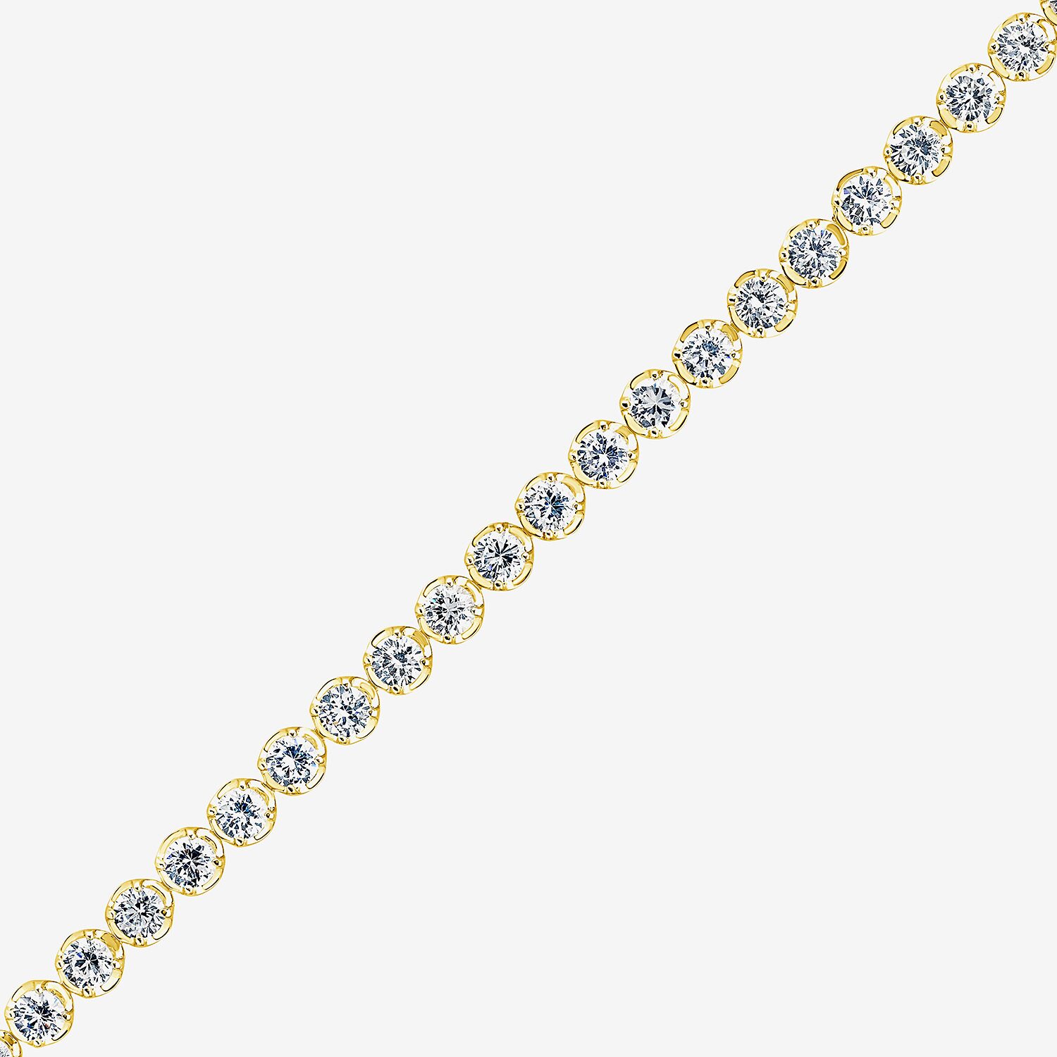 (F / Si2) Womens 5 CT. T.W. Lab Grown White Diamond 14K Gold Over Silver 7.5 Inch Tennis Bracelet