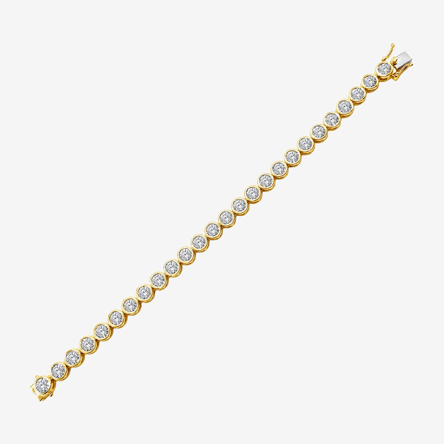 F / Si2) Womens 5 CT. T.W. Lab Grown White Diamond 14K Gold Over Silver Inch Tennis Bracelet