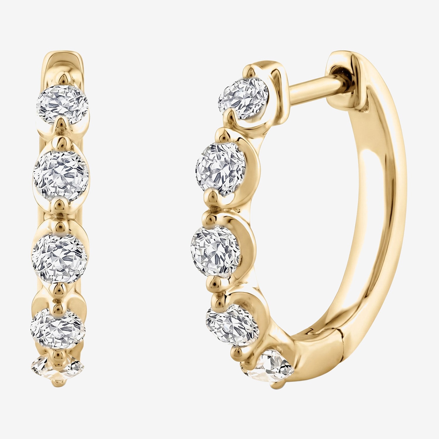 (F / Si2) Womens 3/4 CT. T.W. Lab Grown White Diamond Sterling Silver 15.7mm Hoop Earrings