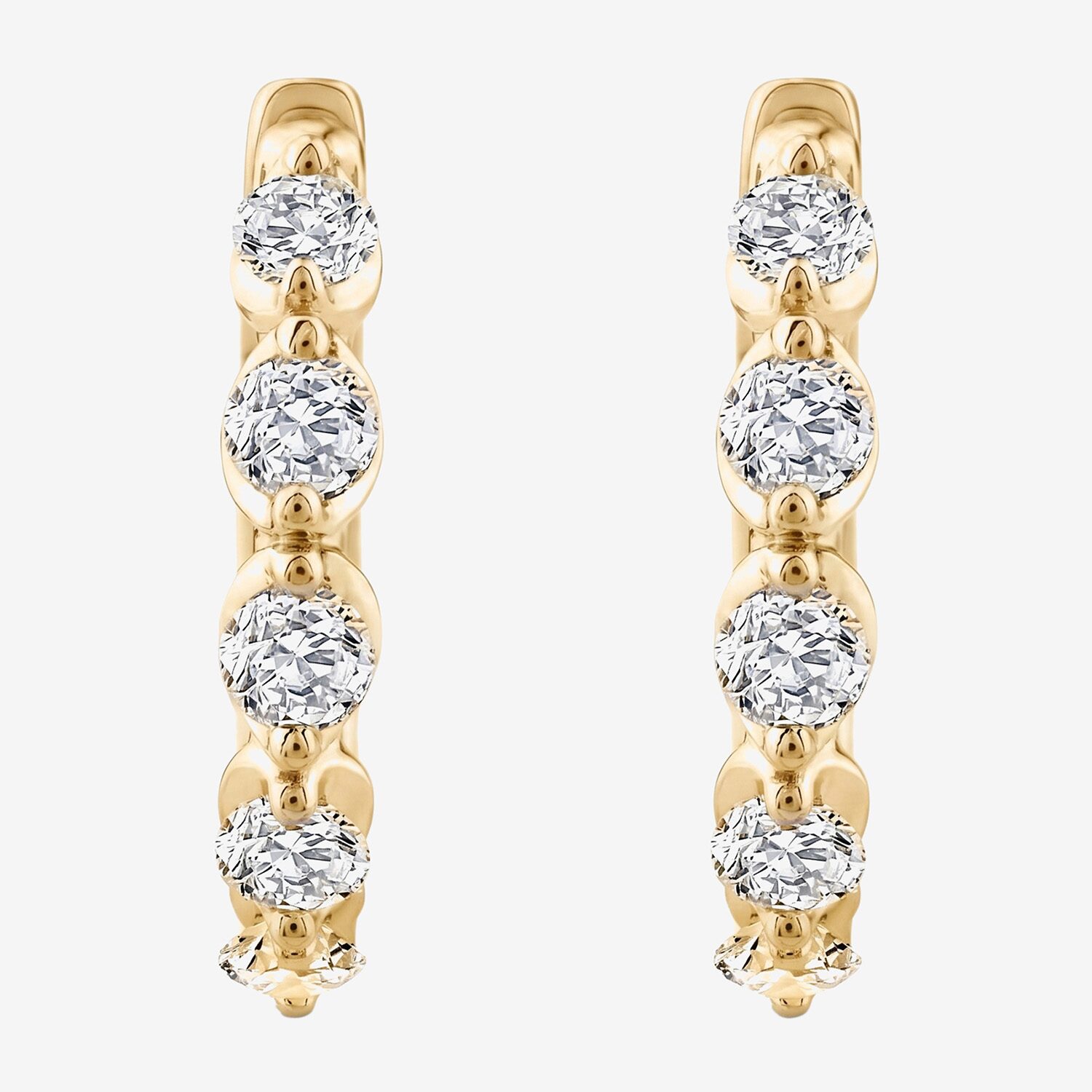 (F / Si2) Womens 3/4 CT. T.W. Lab Grown White Diamond Sterling Silver 15.7mm Hoop Earrings