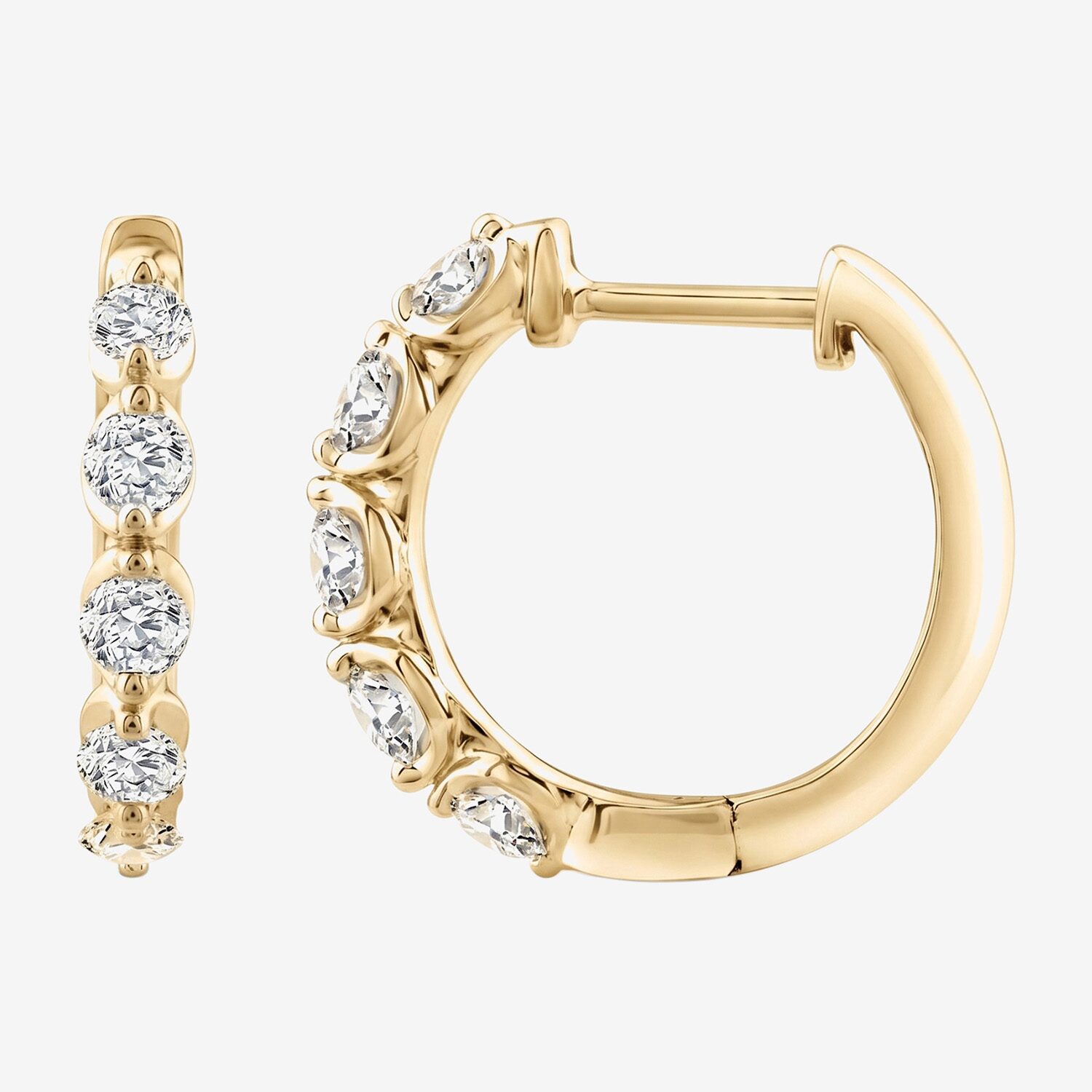 (F / Si2) Womens 3/4 CT. T.W. Lab Grown White Diamond Sterling Silver 15.7mm Hoop Earrings