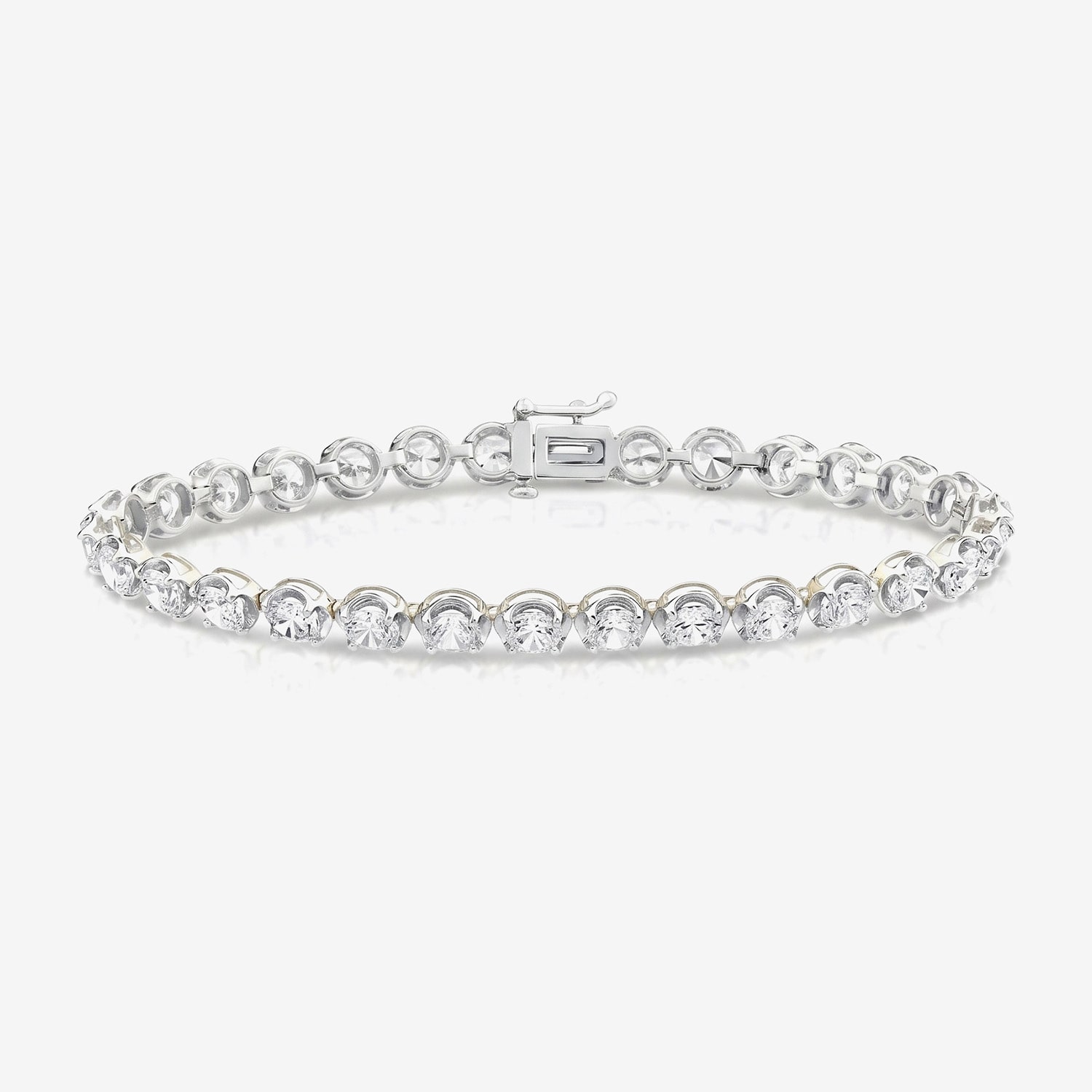 F / Si2) Womens 12 Ct.T.W. Lab Grown White Diamond Sterling Silver / Inch Tennis Bracelet