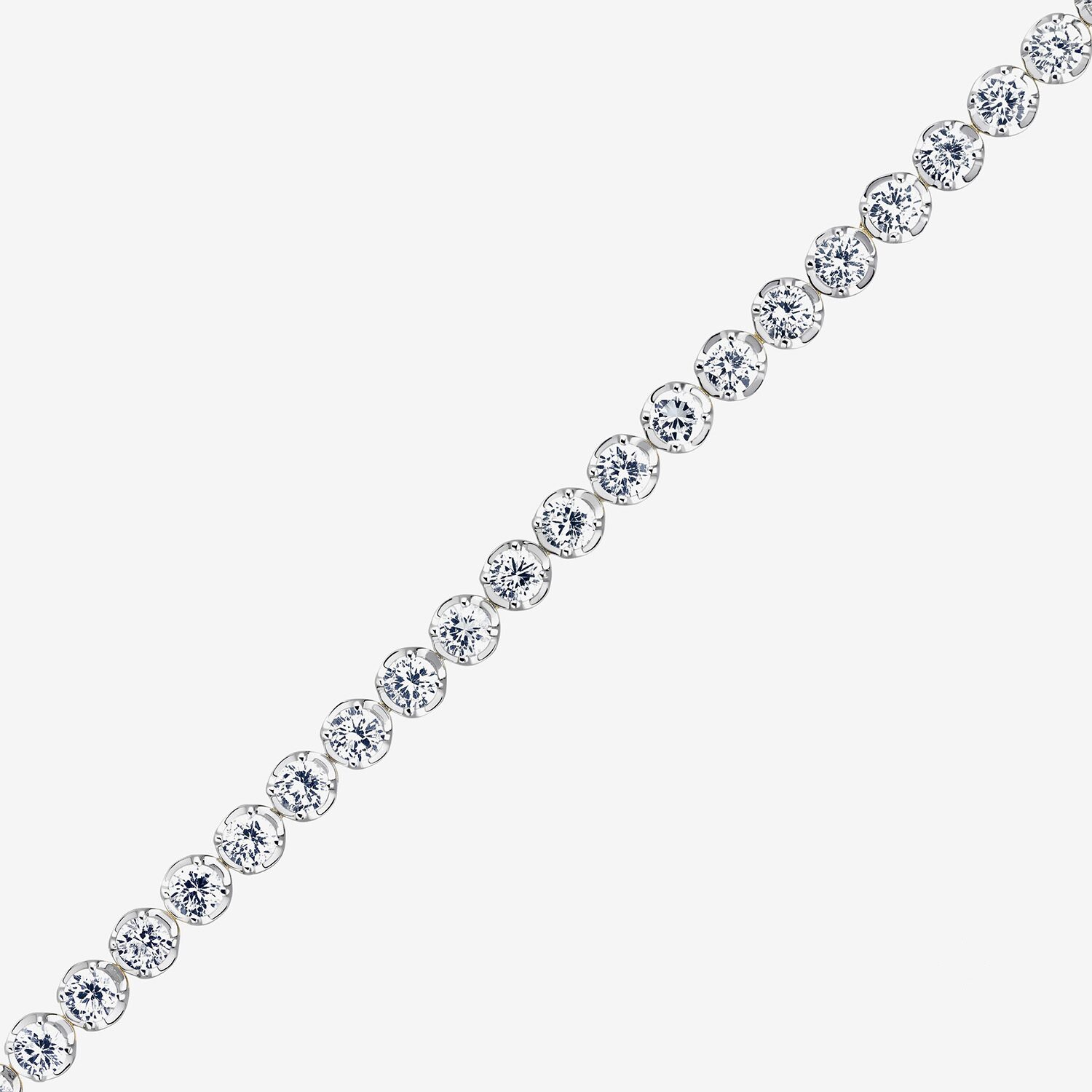 F / Si2) Womens 12 Ct.T.W. Lab Grown White Diamond Sterling Silver / Inch Tennis Bracelet