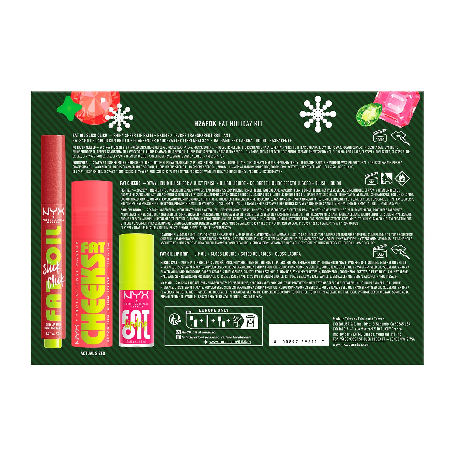 NYX Professional Makeup Fat Oil Kit (value $64)