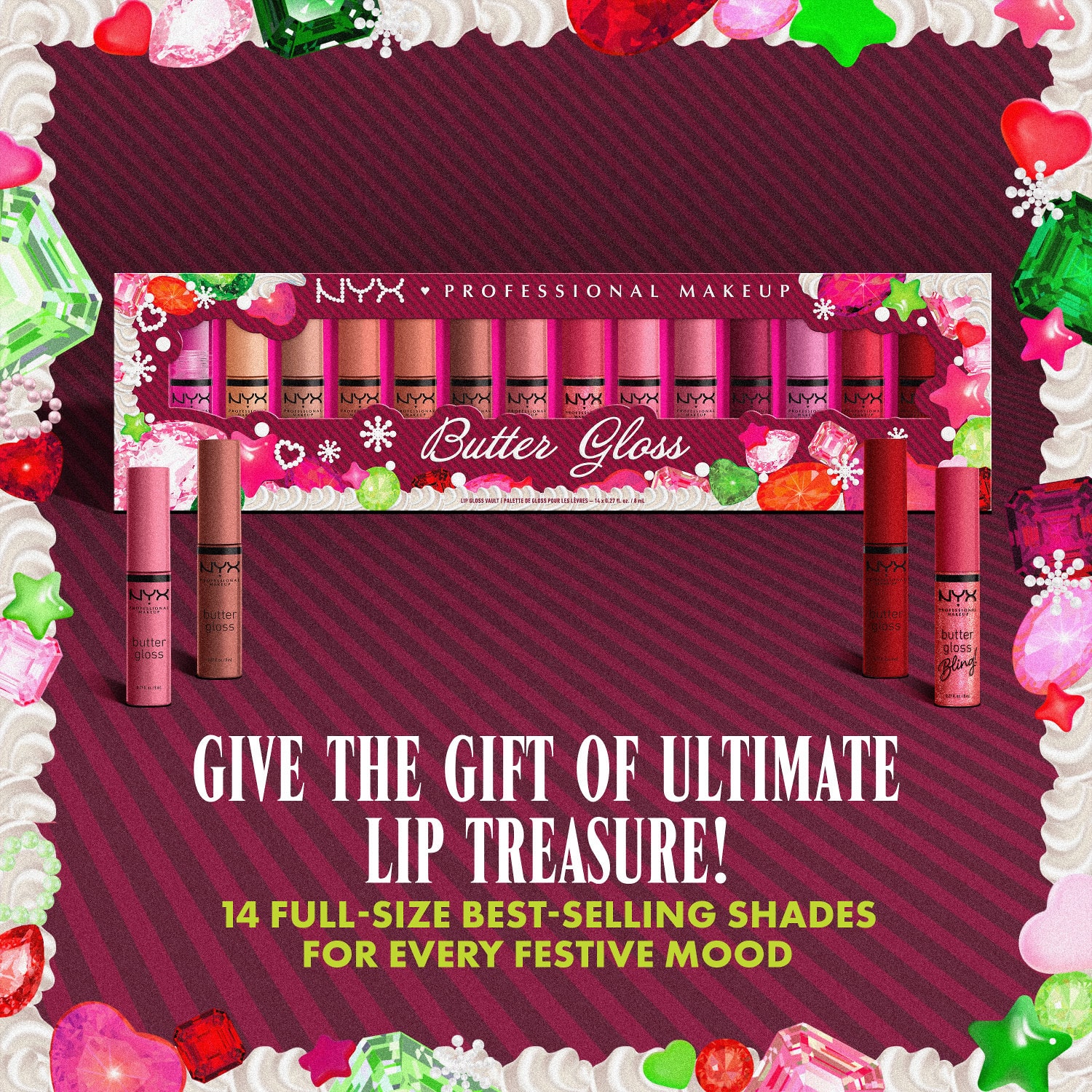 NYX Professional Makeup Butter Gloss Vault (value $84)