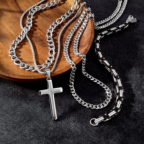  J.P. Army Men's Jewelry Stainless Steel 22 Inch Link Chain Necklace