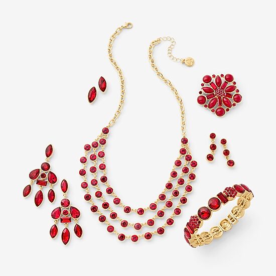 Liz Claiborne Womens Red Glass Round Hypoallergenic Drop Earrings