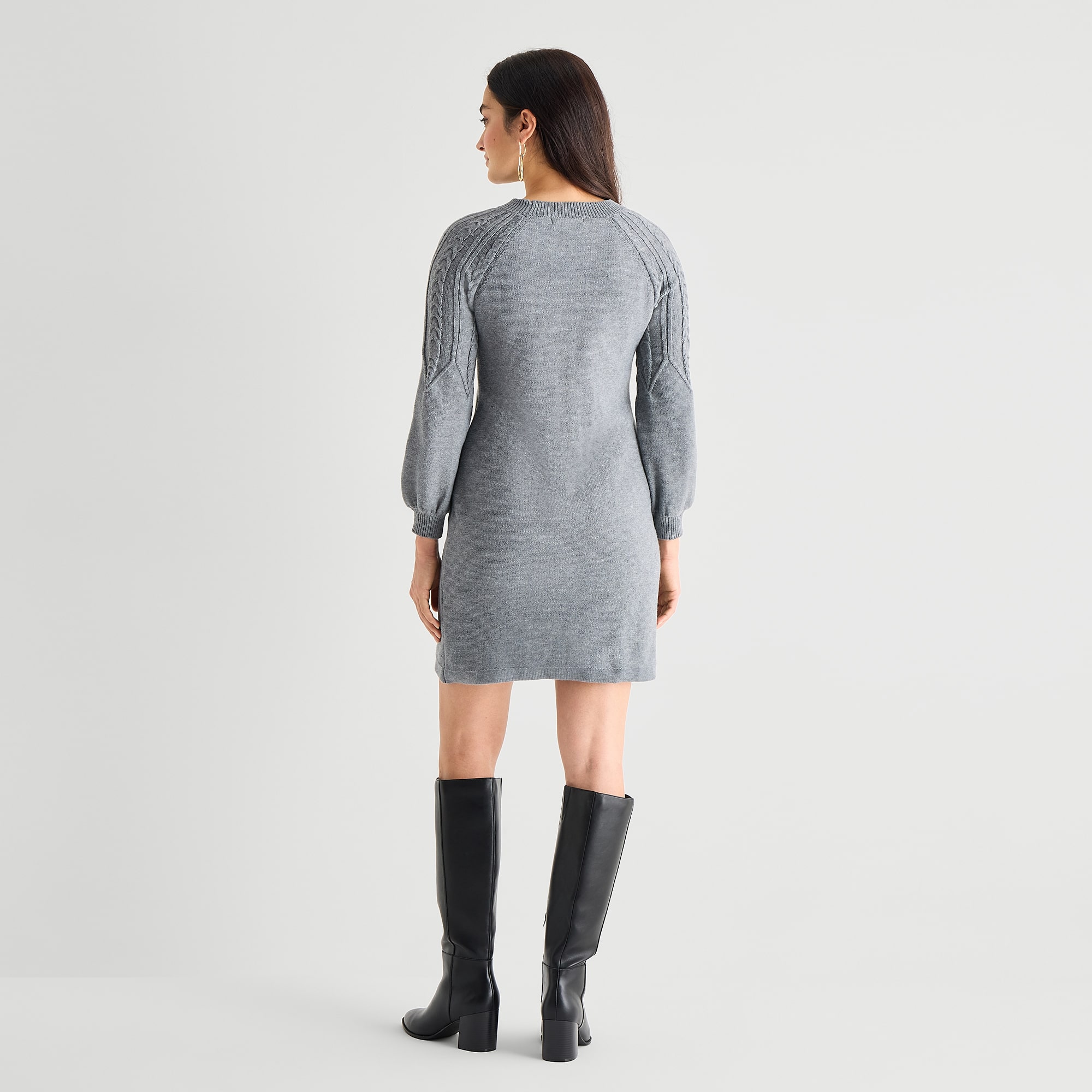 Studio 1 Womens Long Sleeve Sweater Dress