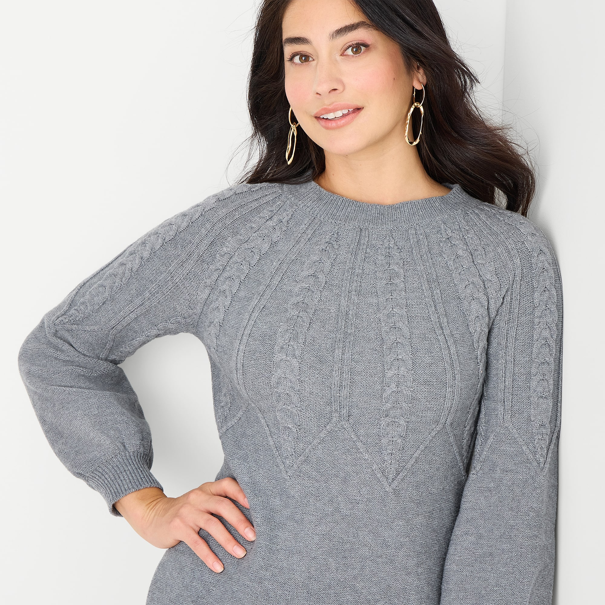 Studio 1 Womens Long Sleeve Sweater Dress