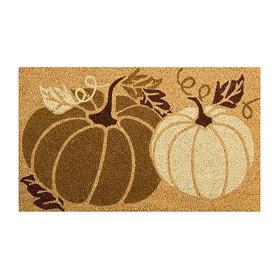 Layerings Neutral Pumpkin Layered 2pc Set 24"X36" Indoor Outdoor Rectangular Doormat