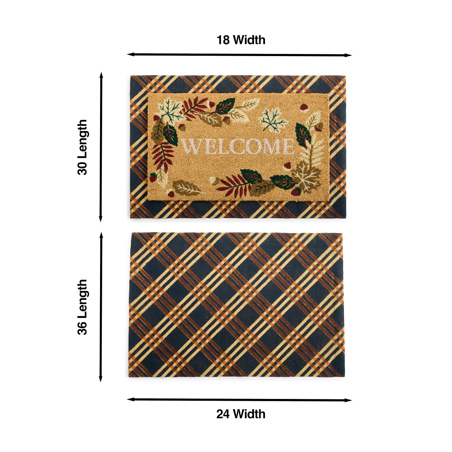 Layerings Welcome Layered 2pc Set 24"X36" Indoor Outdoor Rectangular Doormat