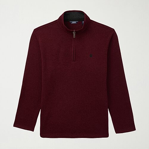 Izod Thermasoft Sweater Fleece Mens Long Sleeve Quarter-zip Pullover In Red