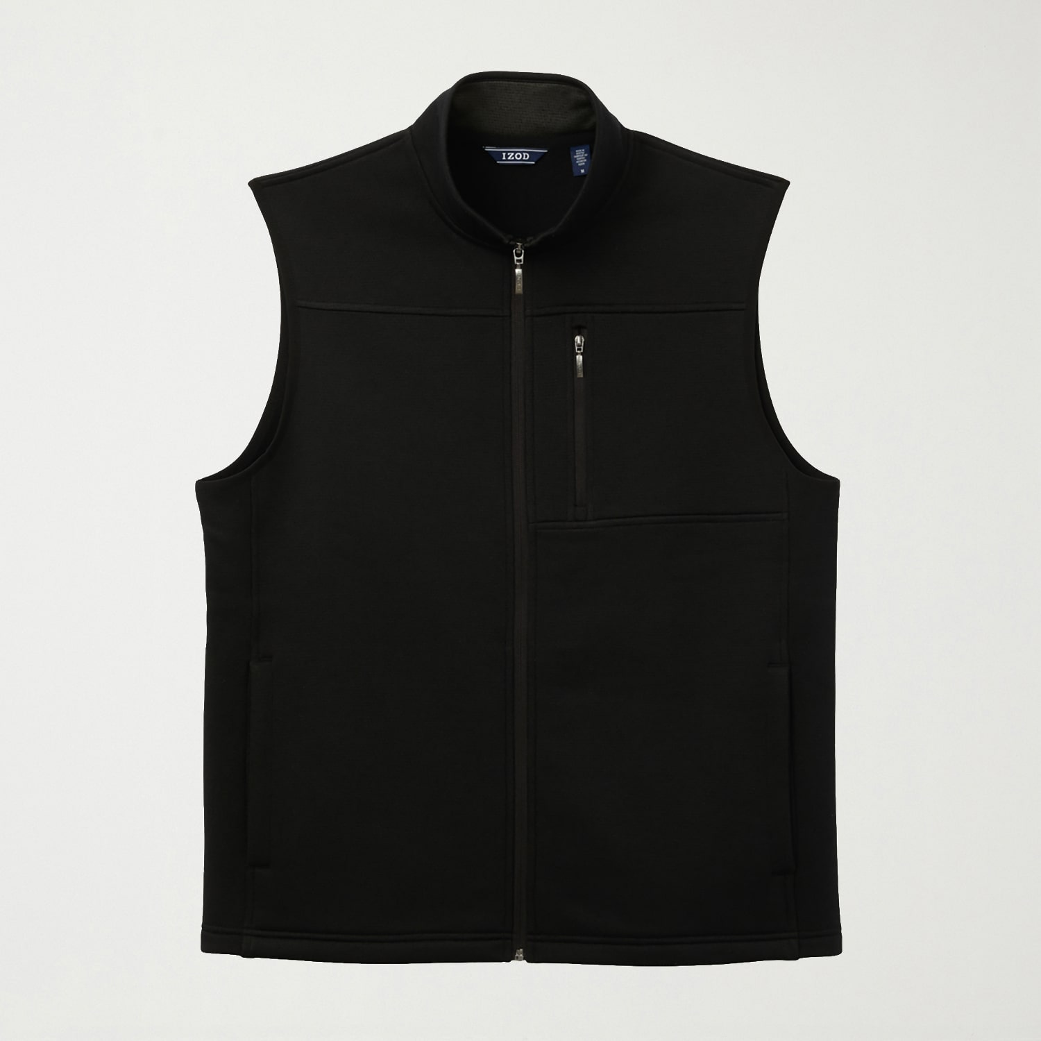 IZOD Houndstooth Stripe Mens Lightweight Fleece Vest