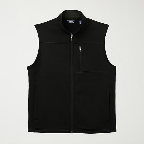 Izod Houndstooth Stripe Mens Lightweight Fleece Vest In Black
