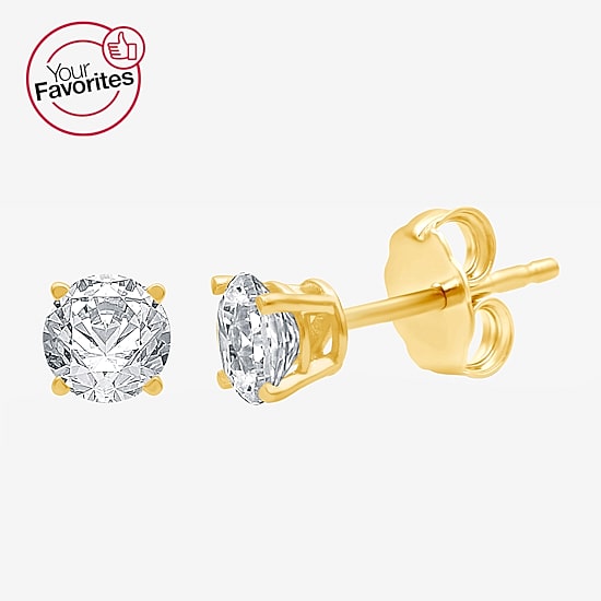 Ever Star 1 CT. T.W. Lab-Grown (G / SI1-SI2) Diamond 10K Gold Round Stud Earrings