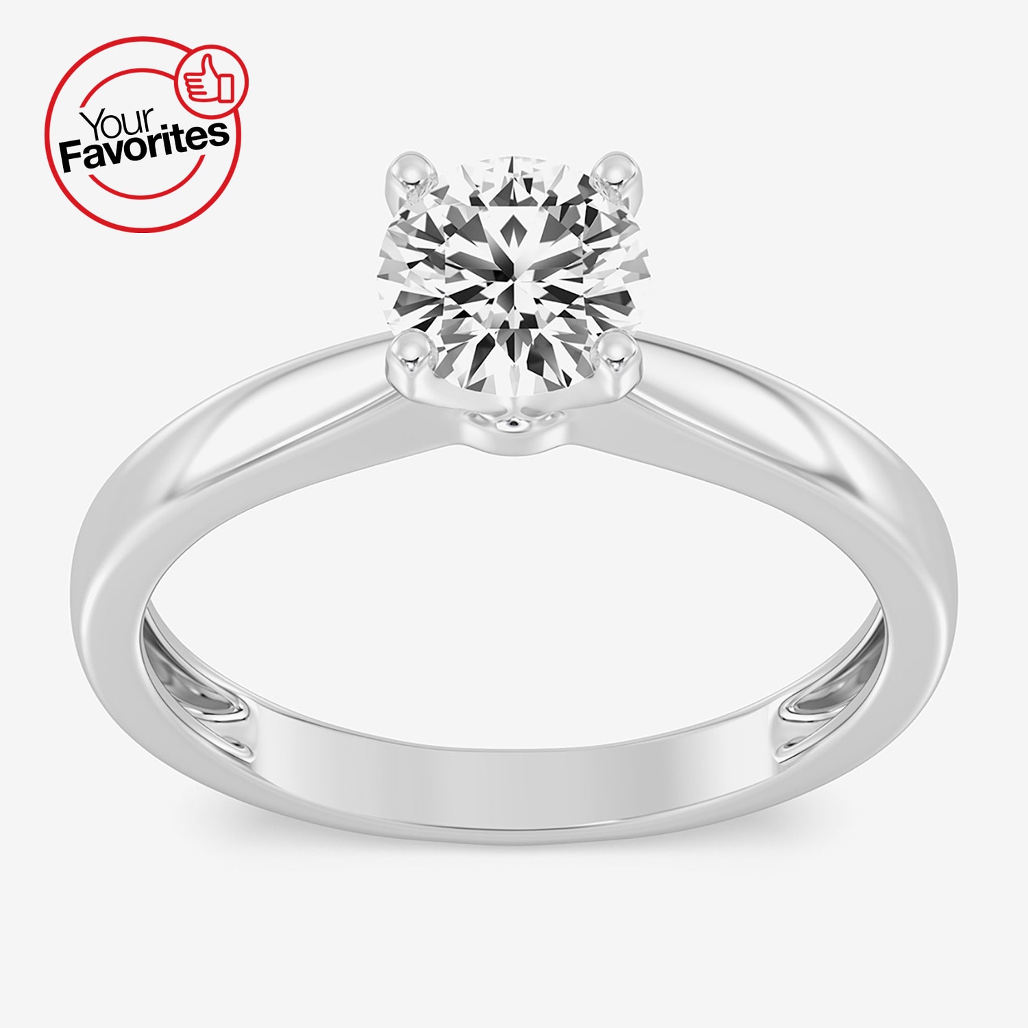 1 CT. Lab-Grown (G / SI2) Diamond Round Solitaire Engagement Ring in 10K Gold