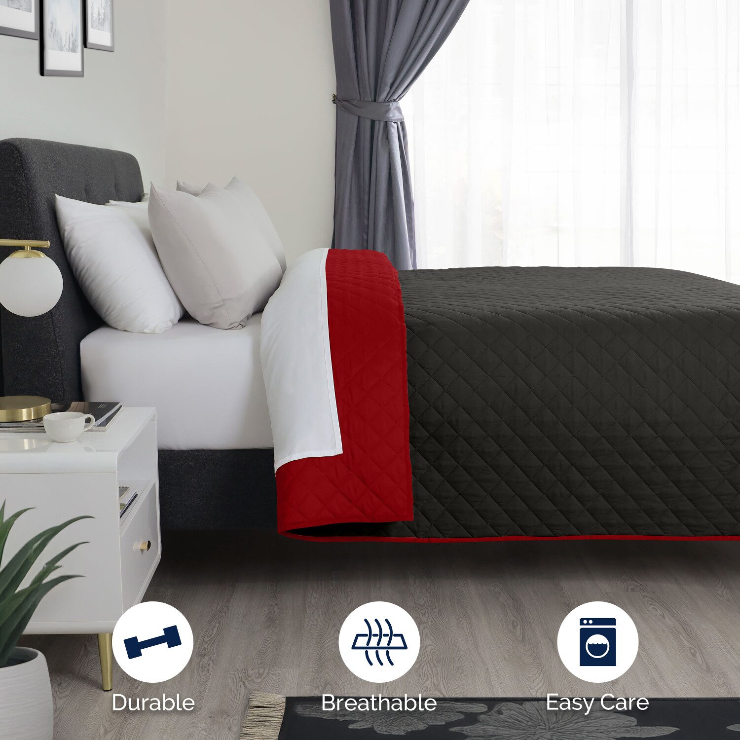Martex Solid Reversible Coverlet