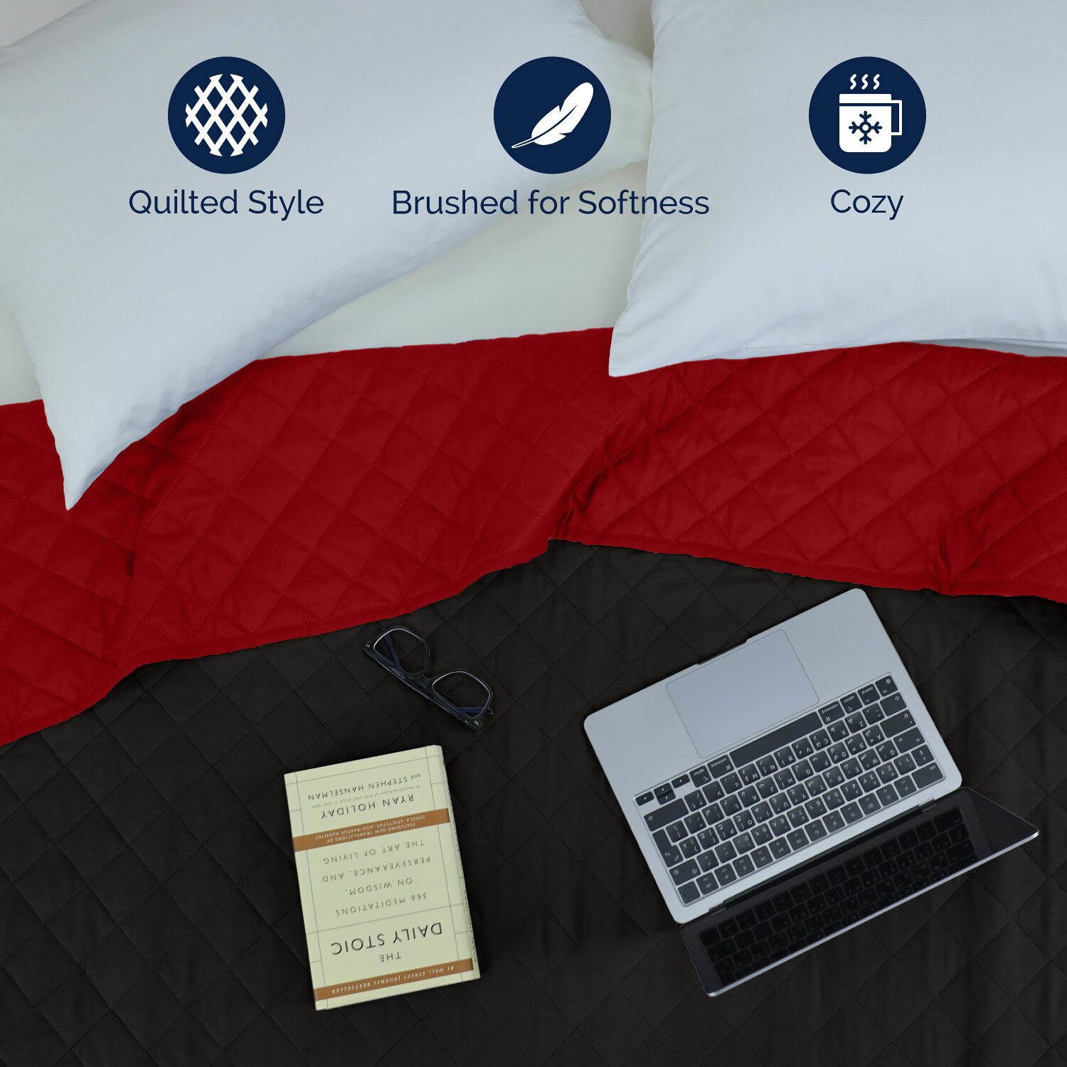 Martex Solid Reversible Coverlet