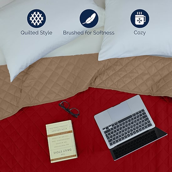 Martex Solid Reversible Coverlet