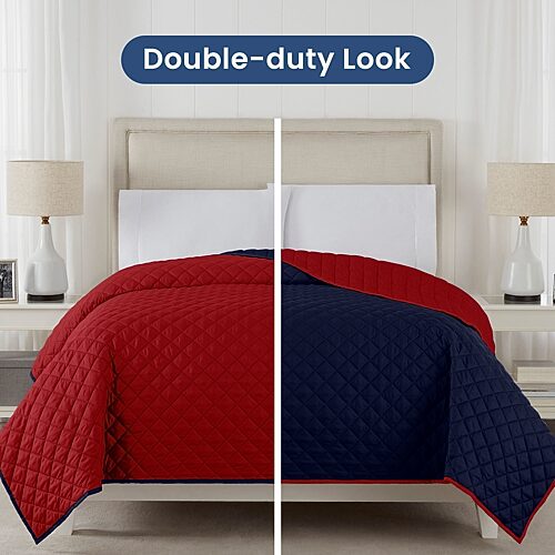 Martex Solid Reversible Coverlet, One Size, Multiple Colors