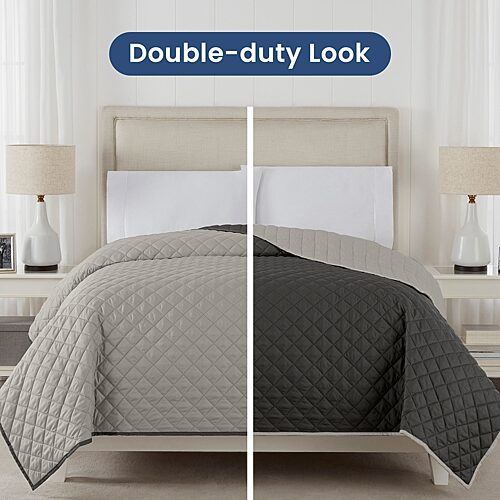 Martex Solid Reversible Coverlet, One Size, Multiple Colors