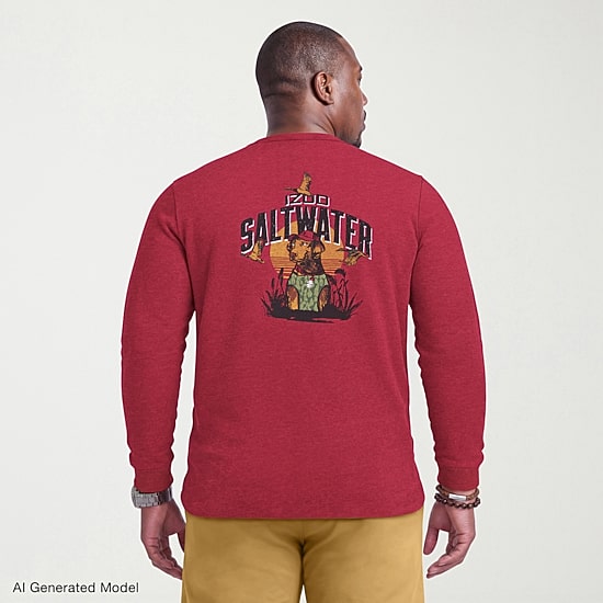 IZOD Mens Round Neck Long Sleeve Regular Fit Big and Tall Graphic T-Shirt