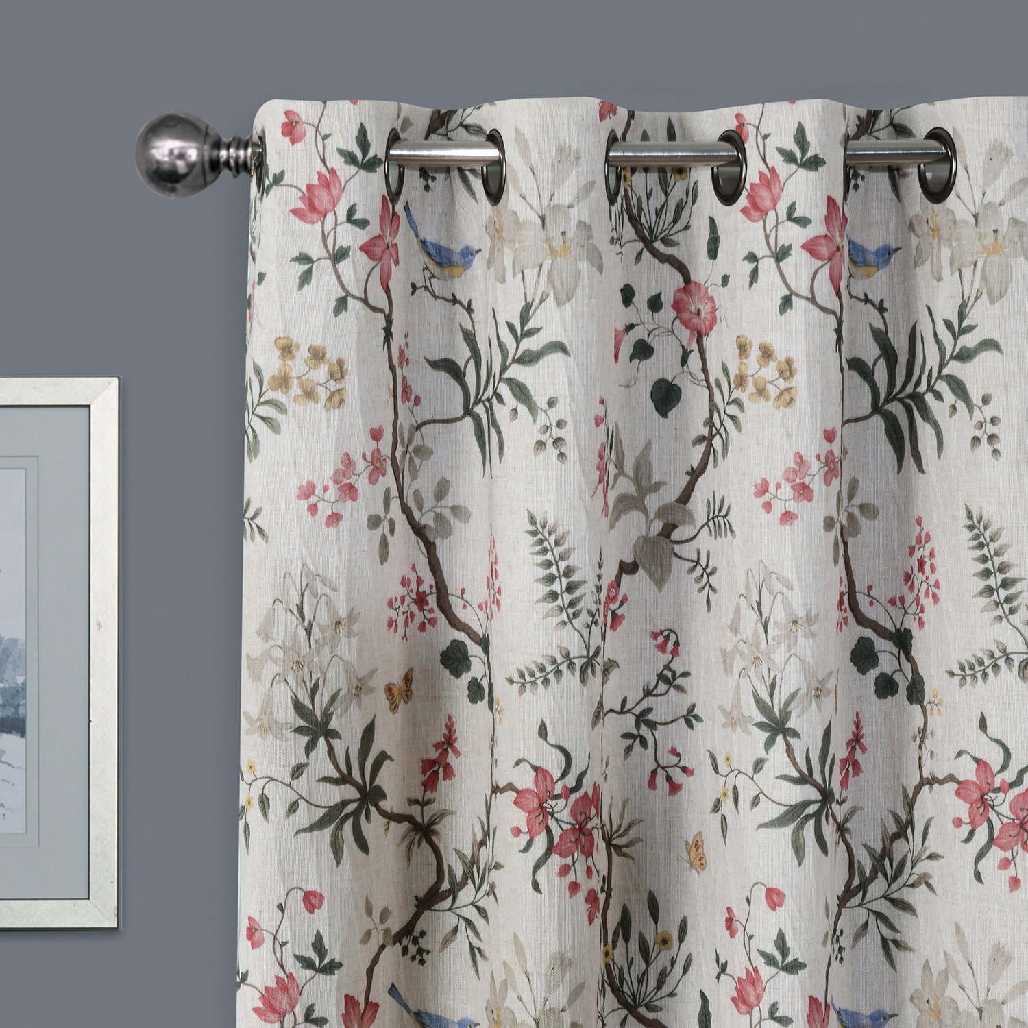 Max Blackout Crestview Crushed Print Grommet Top 100% Single Curtain Panel