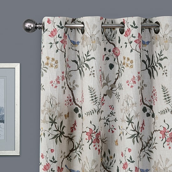 Max Blackout Crestview Crushed Print Grommet Top 100% Blackout Single Curtain Panel