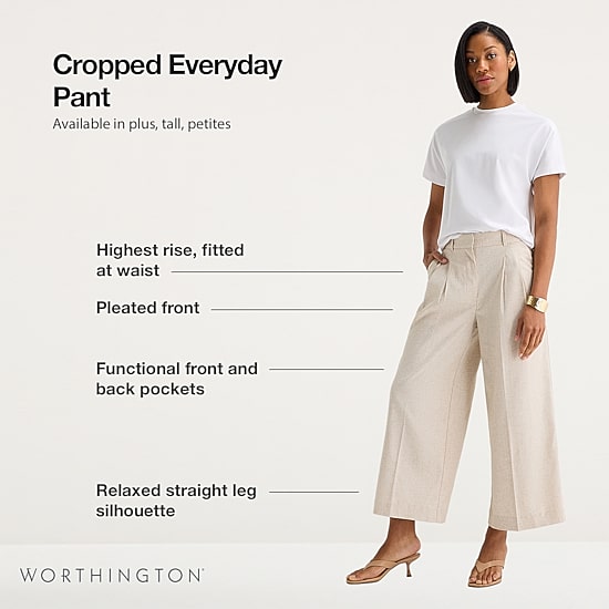 Worthington Tall Womens Cropped Everyday Pant