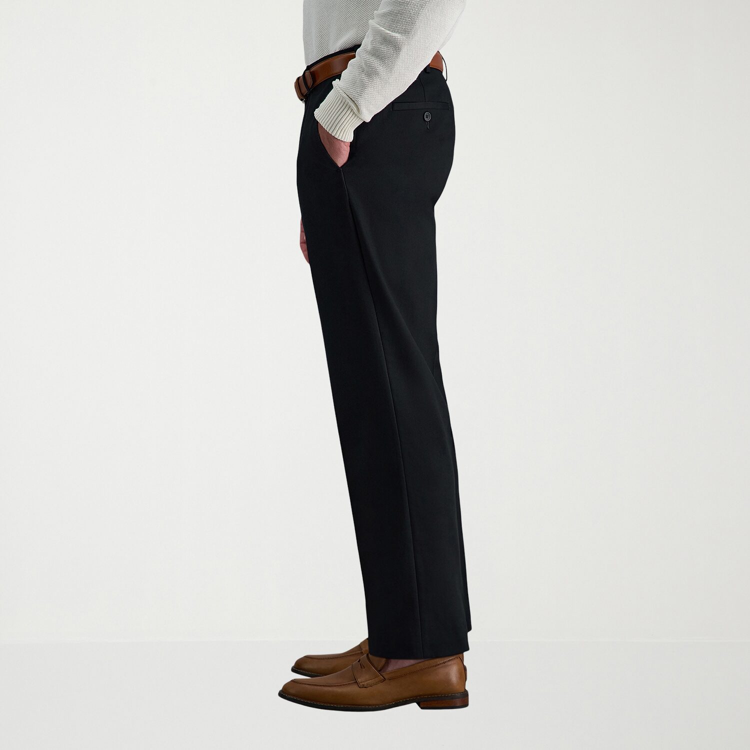 Haggar Premium No Iron Khaki Mens Classic Fit Flat Front Pant