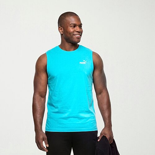 PUMA Mens Crew Neck Sleeveless Big and Tall Muscle T-Shirt, 4x-large, Blue