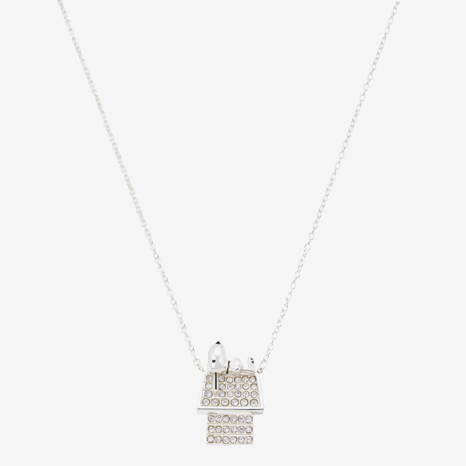 Disney Classics Womens Crystal Pure Silver Over Brass 16 Inch Pendant Necklace