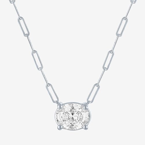 Diamond Addiction (G-H / Si2-I1) Womens 2 CT. T.W. Lab Grown White Diamond 10K Gold Oval 18 Inch Pendant Necklace, One Size, White