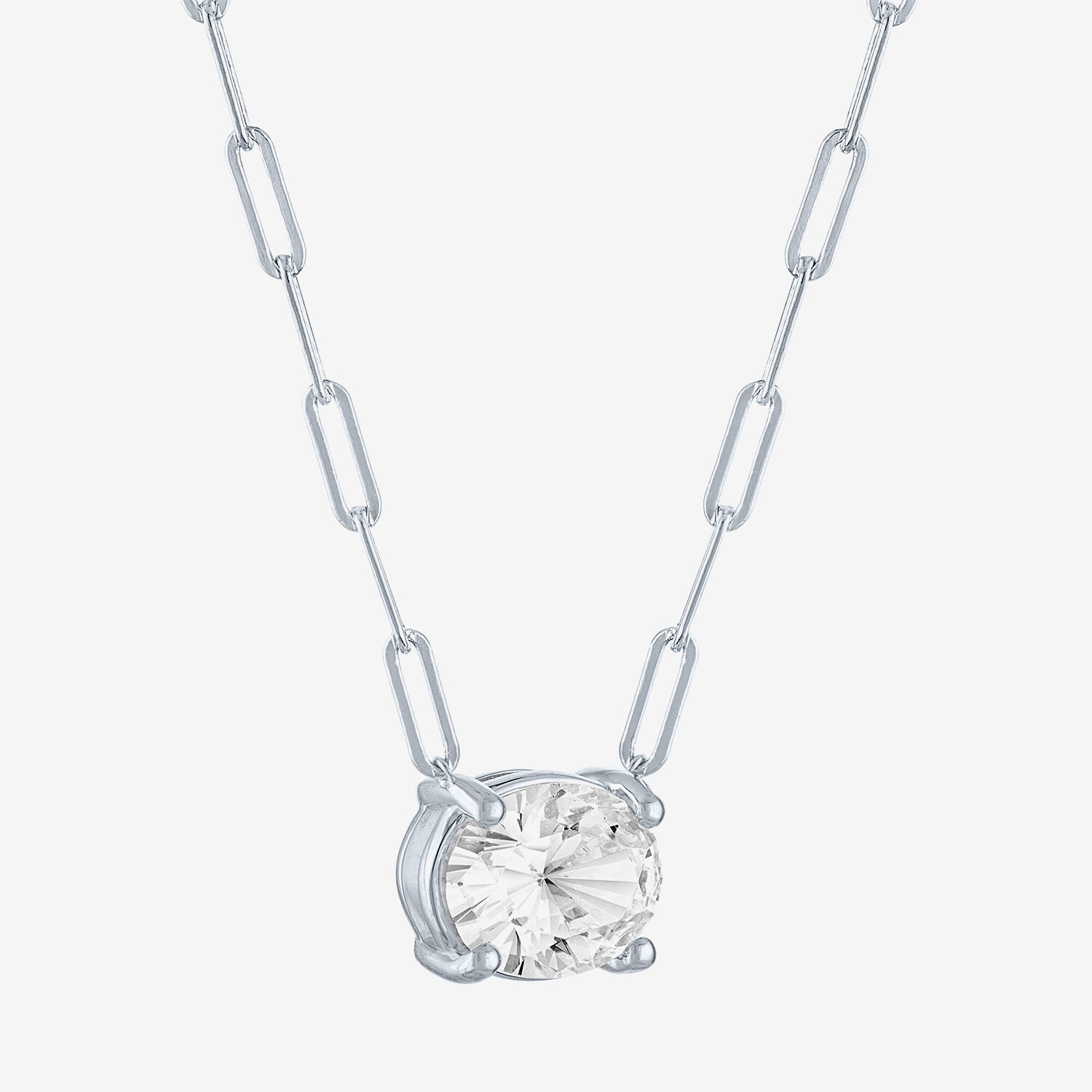Diamond Addiction (G-H / Si2-I1) Womens CT. T.W. Lab Grown White 10K Gold Oval Inch Pendant Necklace