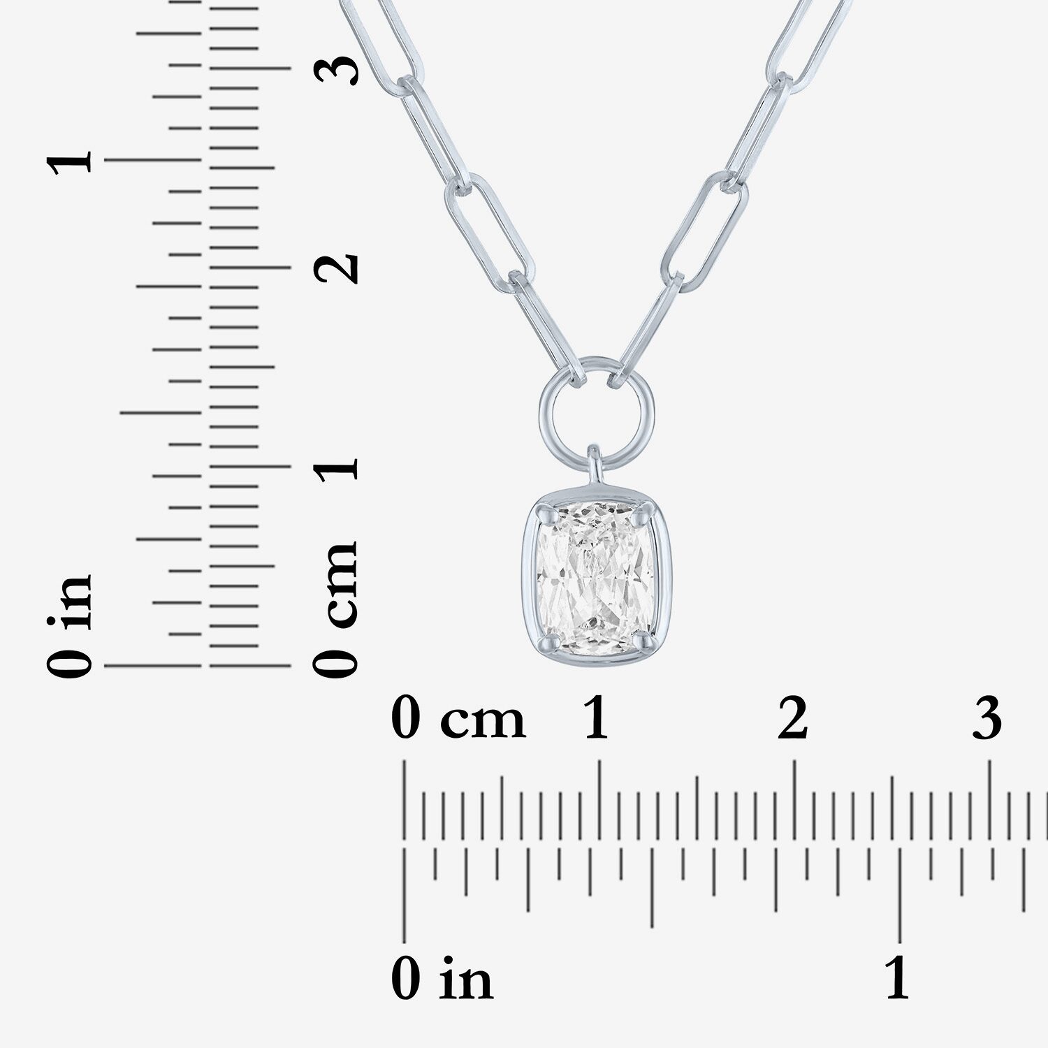 Diamond Addiction (G-H / Si2-I1) Womens 2 CT. T.W. Lab Grown White 10K Gold Rectangular 18 Inch Pendant Necklace
