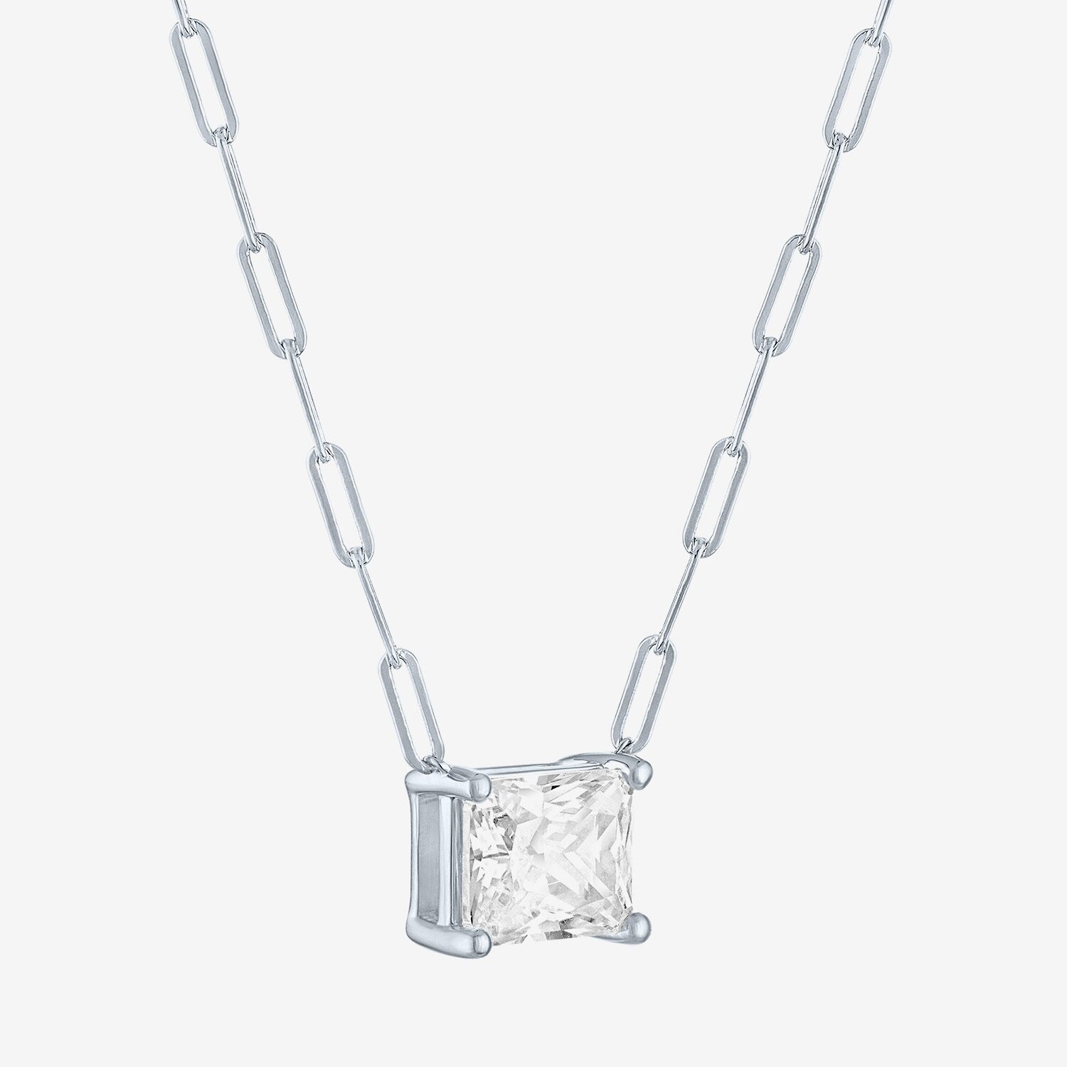 Diamond Addiction (G-H / Si2-I1) Womens CT. T.W. Lab Grown White 10K Gold Rectangular 18 Inch Pendant Necklace