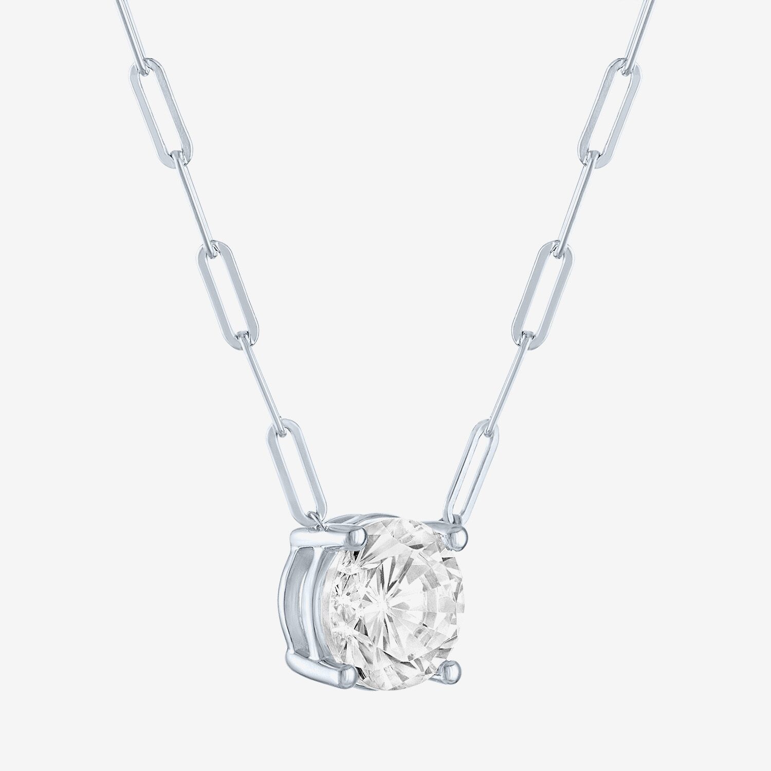 Diamond Addiction (G-H / Si2-I1) Womens 2 CT. T.W. Lab Grown White 10K Gold Round 18 Inch Pendant Necklace