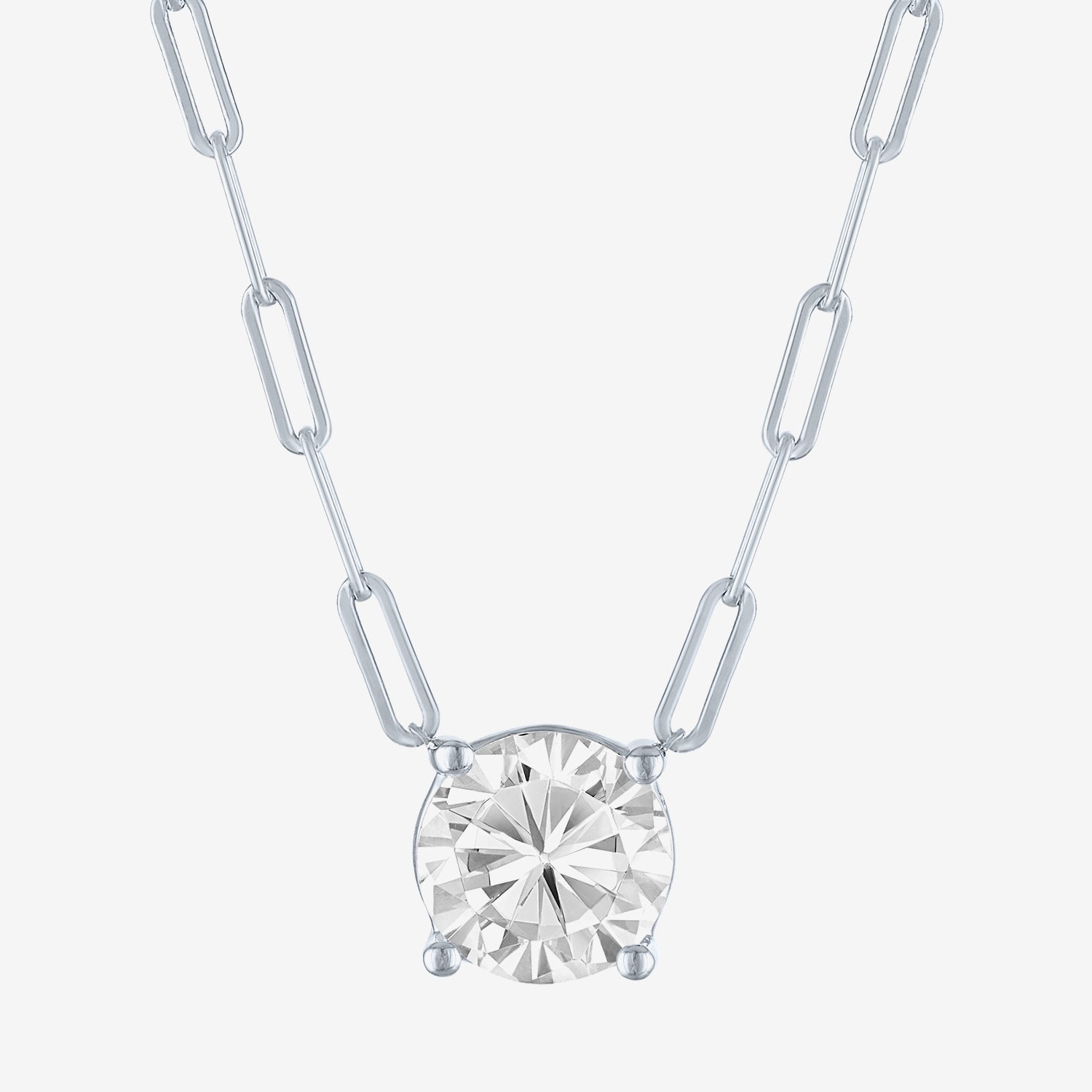 Diamond Addiction (G-H / Si2-I1) Womens 2 CT. T.W. Lab Grown White 10K Gold Round 18 Inch Pendant Necklace