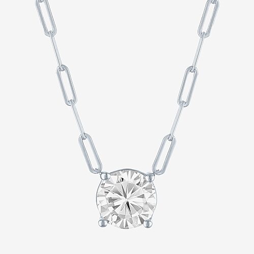 Diamond Addiction (G-H / Si2-I1) Womens 2 CT. T.W. Lab Grown White Diamond 10K Gold Round 18 Inch Pendant Necklace, One Size, White