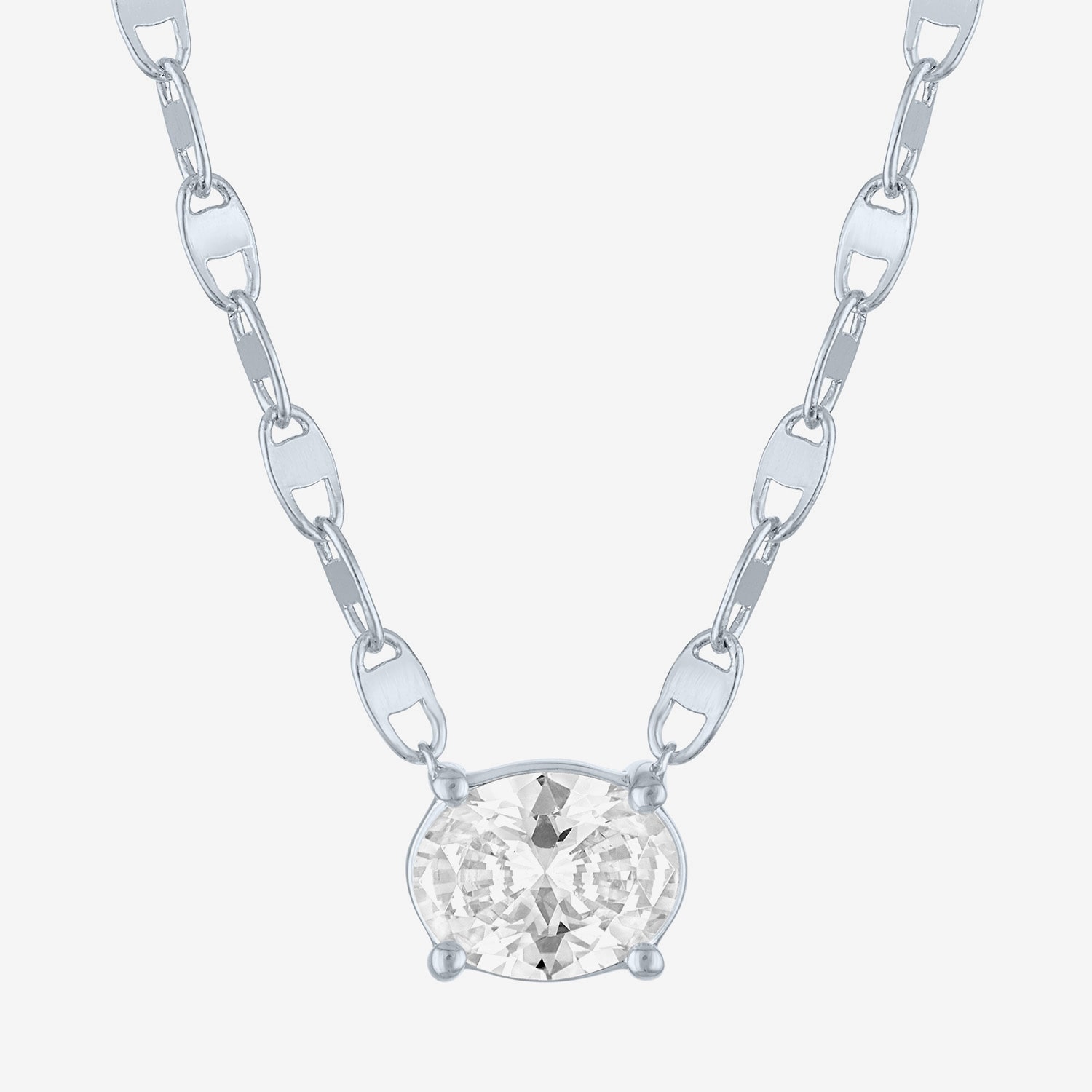 Diamond Addiction (G-H / Si2-I1) Womens 2 CT. T.W. Lab Grown White 10K Gold Oval 18 Inch Pendant Necklace
