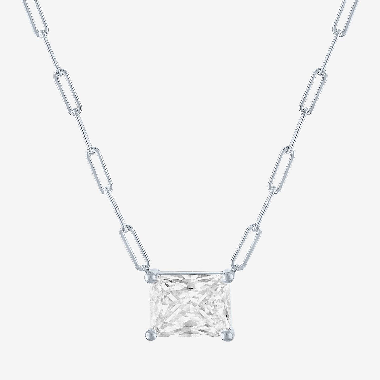 Diamond Addiction (G-H / Si2-I1) Womens CT. T.W. Lab Grown White 10K Gold Rectangular 18 Inch Pendant Necklace